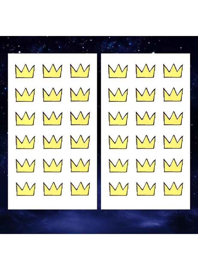 Oottati Small Cute Temporary Tattoo Yellow Crown Ankle (Set of 2) - Image 2