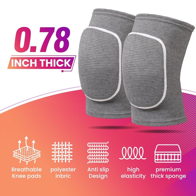 RYBTB Volleyball Knee Pads,Knee Pads for Women,Men,Kids,Girls,Knee Brace for Basketball Volleyball Football Dance Yoga Tennis Running Cycling Workout Climbing (Gray, Small) - Image 3