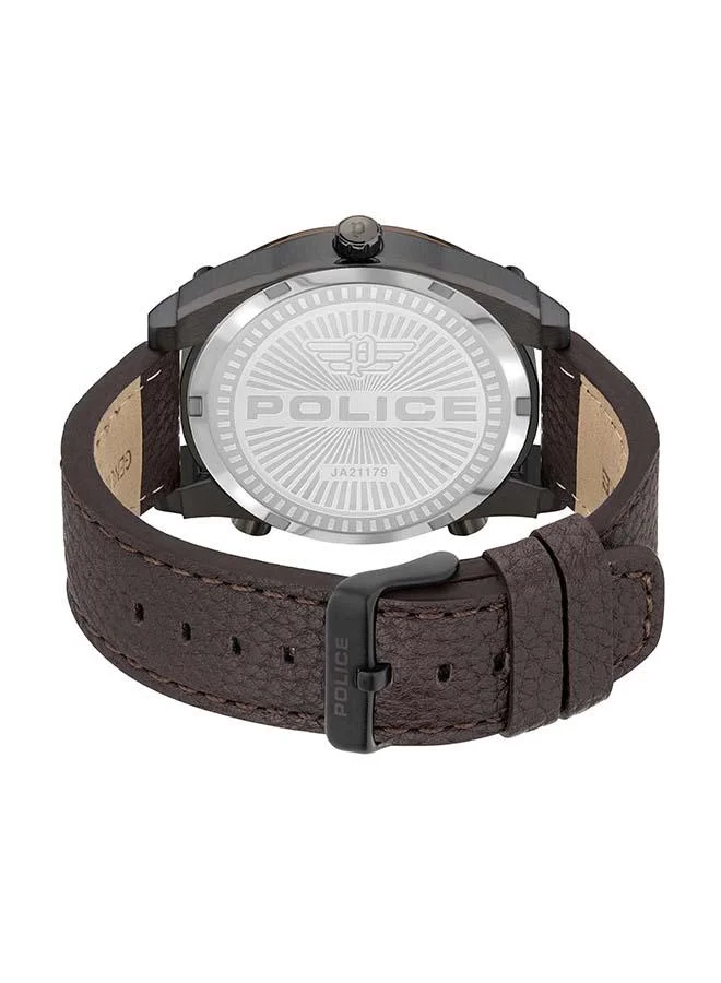 بوليس Police Wing Gents Chronograph Watch with Brown Leather Strap