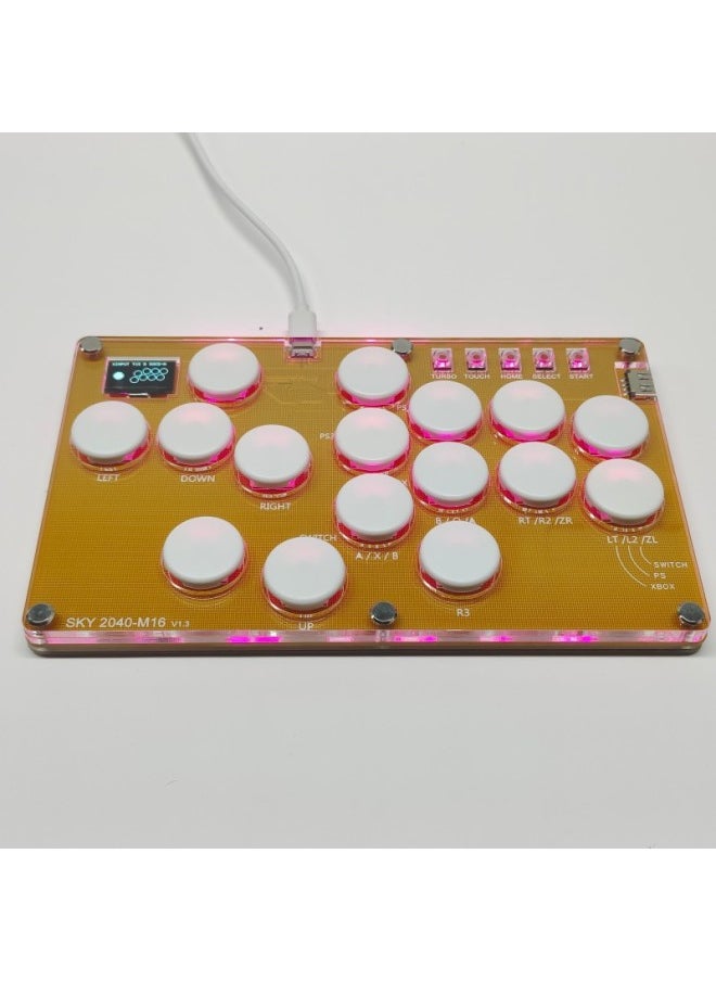 Generic HITBOX2040 Golden SOCD Rocker Fun Game King Of Fighters STEAM Street Fighter 6 Fighting Game Keyboard PS5-Product Color:Hitbox2040 Golden Sunshine White Key  - Image 4