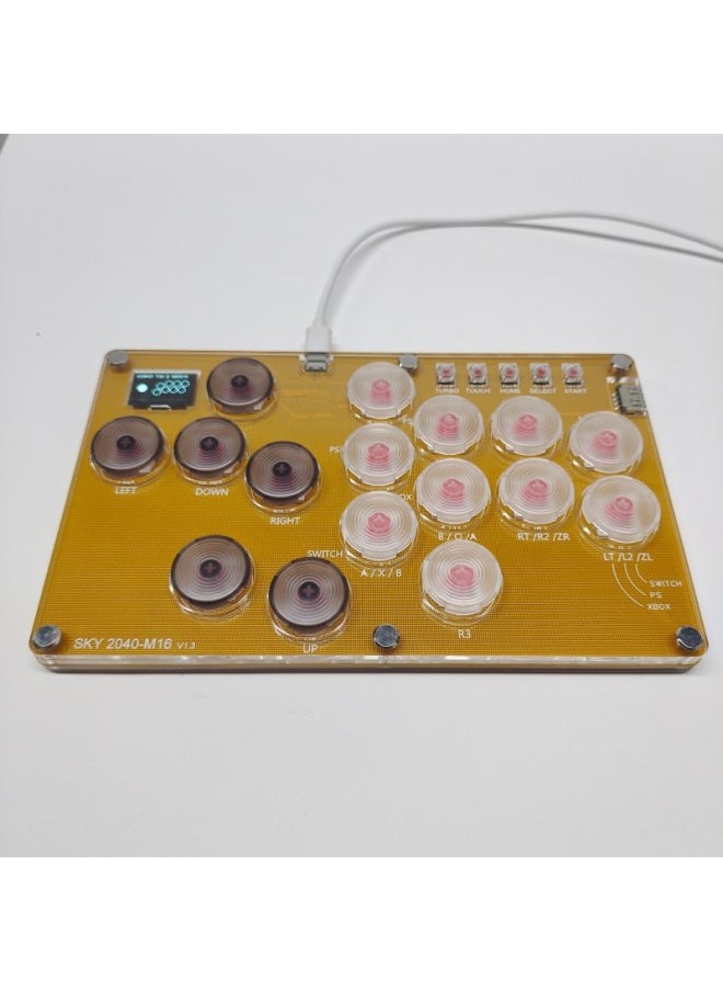 Generic HITBOX2040 Golden SOCD Rocker Fun Game King Of Fighters STEAM Street Fighter 6 Fighting Game Keyboard PS5-Product Color:Hitbox2040 Golden Sunshine White Key  - Image 3