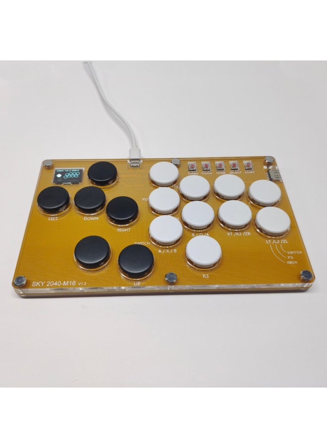 Generic HITBOX2040 Golden SOCD Rocker Fun Game King Of Fighters STEAM Street Fighter 6 Fighting Game Keyboard PS5-Product Color:Hitbox2040 Golden Sunshine White Key  - Image 5