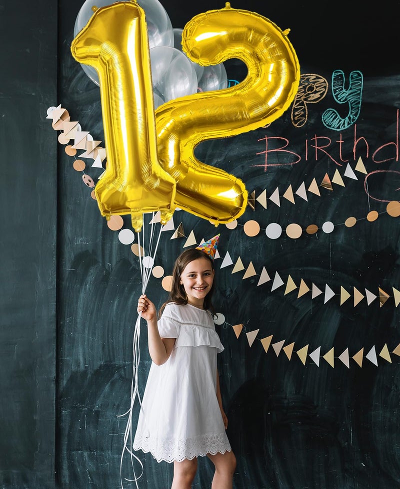 Smlpuame 40 inch Number Balloon 0-9 Gold Large Number 0 Balloons,Digital Balloons for Birthday Party Celebration Decorations Supplies, Helium Foil Number Balloons for Wedding Anniversary - Image 5