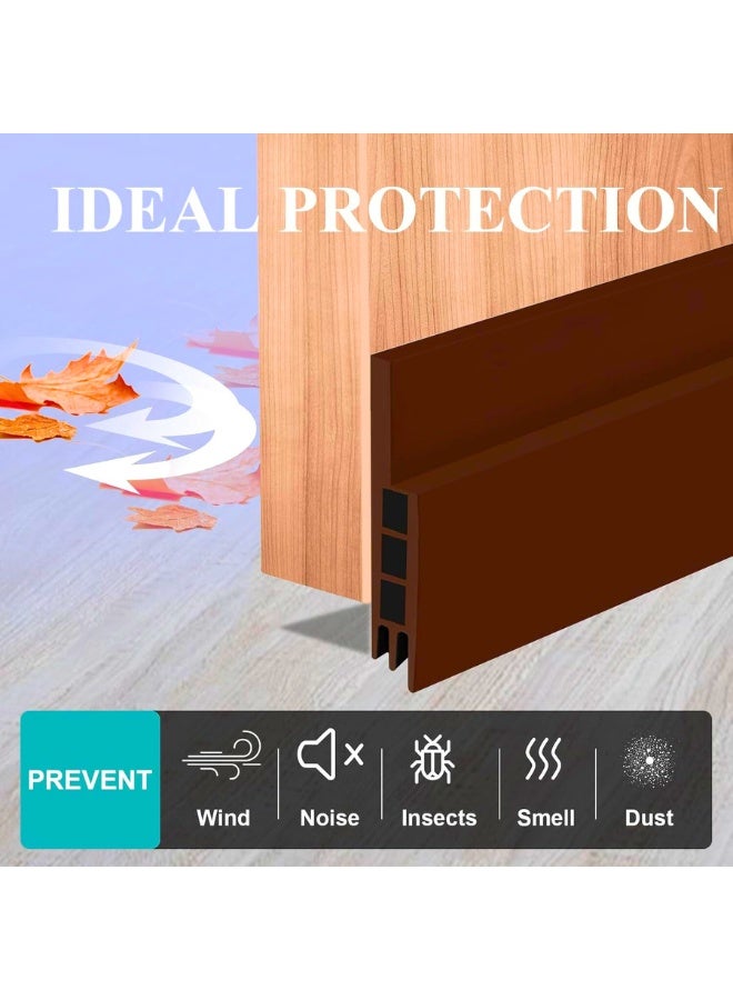 Chase Up 2M 3-Layer Door Seal Strip, Door Draft Stopper, Bottom Seal Strip, Adhesive Draft Blocker for Exterior & Interior Doors, Dust, Air, Soundproof, Weather Stripping(Brown) - Image 2