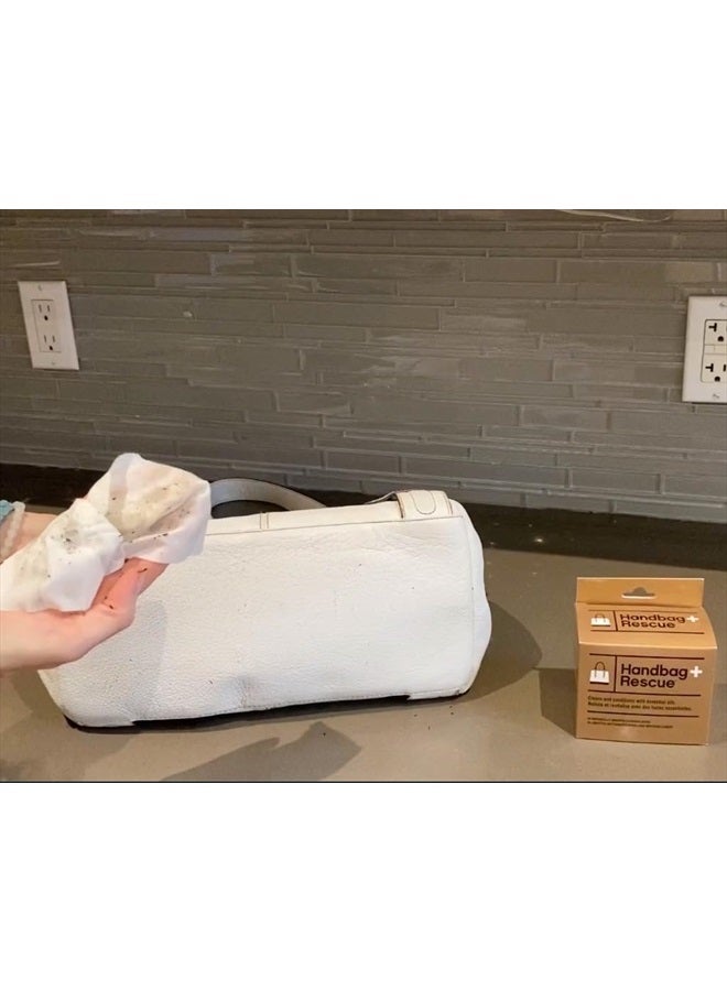 Boot Rescue HandBagRescue All-Natural Cleaning Wipes. Remove Dirt & Surface Stains & Conditions Leather Handbags with Essential Oil. Box of 10 Individually Wrapped Wipes. - Image 4