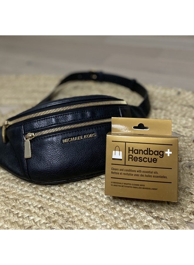 Boot Rescue HandBagRescue All-Natural Cleaning Wipes. Remove Dirt & Surface Stains & Conditions Leather Handbags with Essential Oil. Box of 10 Individually Wrapped Wipes. - Image 2