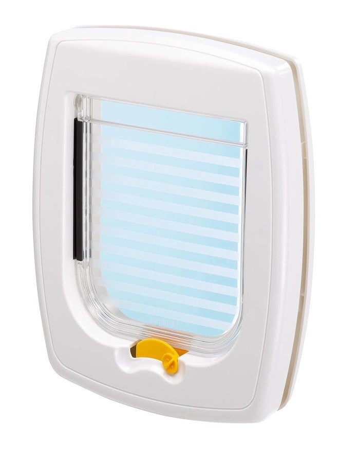 فيربلاست باب فيربلاست للقطط، متأرجح 1 بوصة مع نظام قفل ثنائي الاتجاه | باب حيوانات أليفة عالمي باللون الأبيض للاستخدام الداخلي والخارجي، مثالي للقطط والكلاب الصغيرة حتى وزن 12 رطلاً | ضمان المصنّع لمدة عام واحد - Image 2