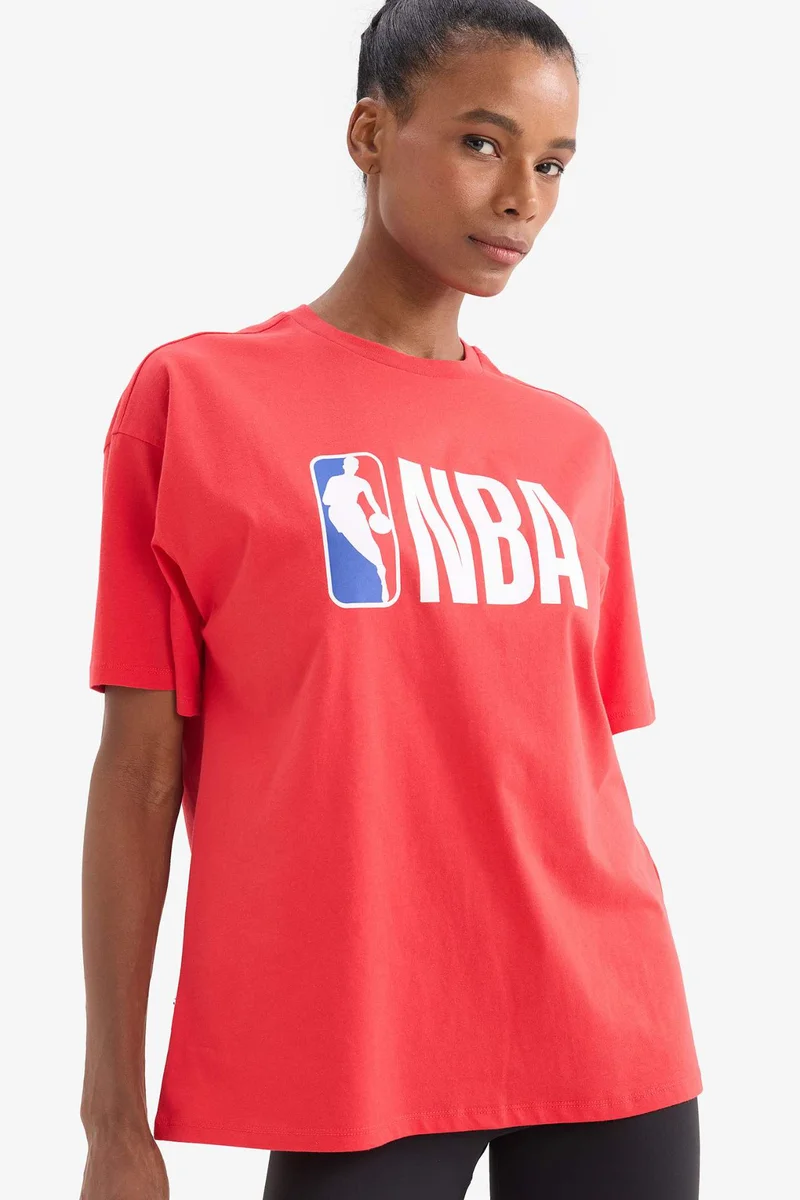 DeFacto DeFactoFit NBA Wordmark Oversize Fit Printed Sports T-Shirt