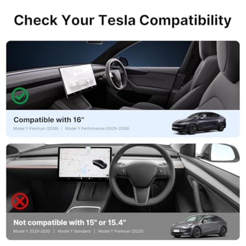 واقي شاشة غير لامع لعام 2026 من Tesla Model Y Juniper Premium Performance [بدون بصمة وهج] ملحقات Tesla Model Y Juniper 2026، 16 واقي زجاجي مقسى مع مجموعة محاذاة - Image 3