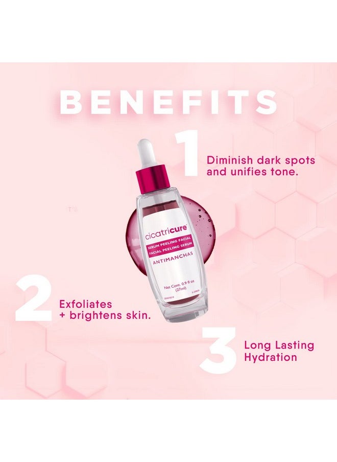 CICATRICURE Icatricure Face Peel Antimanchas Facial Exfoliator Peeling Serum With Aha & Pha Exfoliating Skin Care To Reduce Dark Spots Boosts Skin Glow + Natural Radiance 0.9 Fluid Ounces  - Image 3