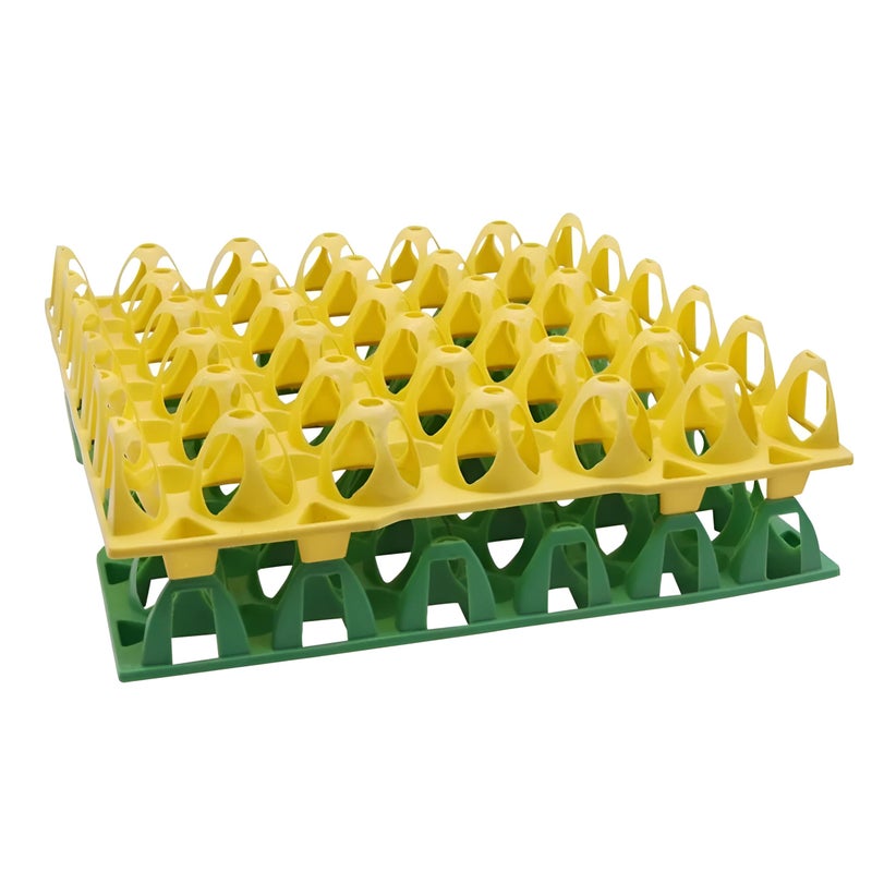 Farm Egg Tray - Large Multi-Color Plastic Egg Carrier with 30 Compartments, Stackable Poultry Egg Storage Solution, Durable and Reusable Egg Holder for Agricultural Use Pack of 2 trays