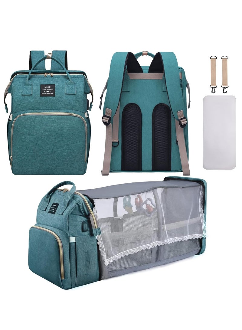 Diaper Bag Backpack with Changing Table, Breathable, Travel Backpack, USB Port, Large Capacity with Toys, 900D Waterproof - Image 1