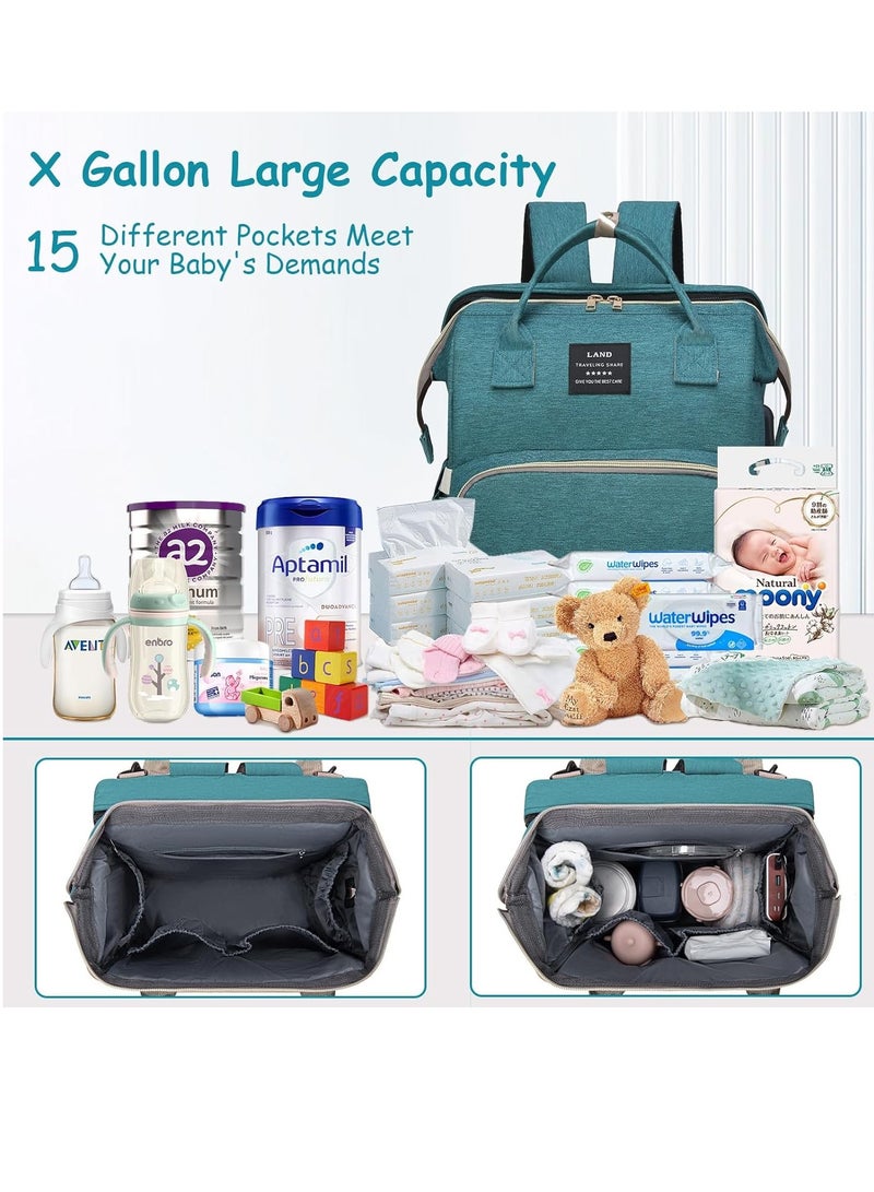 Diaper Bag Backpack with Changing Table, Breathable, Travel Backpack, USB Port, Large Capacity with Toys, 900D Waterproof - Image 2