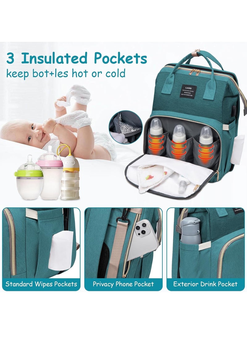 Diaper Bag Backpack with Changing Table, Breathable, Travel Backpack, USB Port, Large Capacity with Toys, 900D Waterproof - Image 4