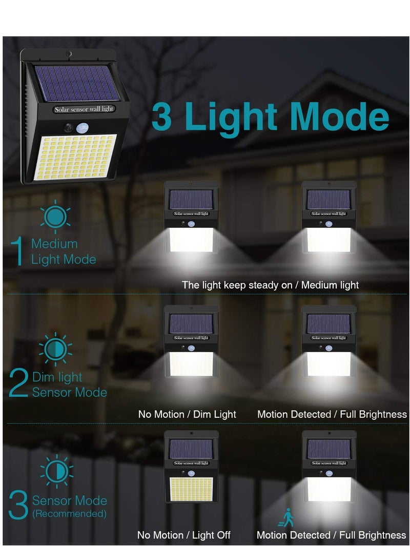 2 Pack Outdoor Solar Motion Lights, 3 Modes Solar Security Lights, Wireless IP65 Waterproof Solar Motion Sensor Lights, Solar Wall Lights, Outdoor Lights for Front Door, Backyard, Garage, Patio  - Image 3
