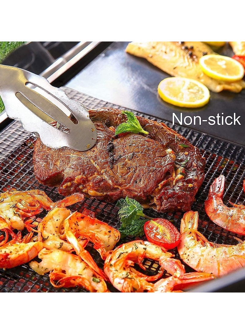 Raxoom 5 PCS BBQ Grill Mesh Mat Set,Non-stick BBQ Grilling Sheet Liners Portable Extreme Heat Resistance Barbecue Rack Pad,Easy To Clean,Reusable Outdoor. - Image 4