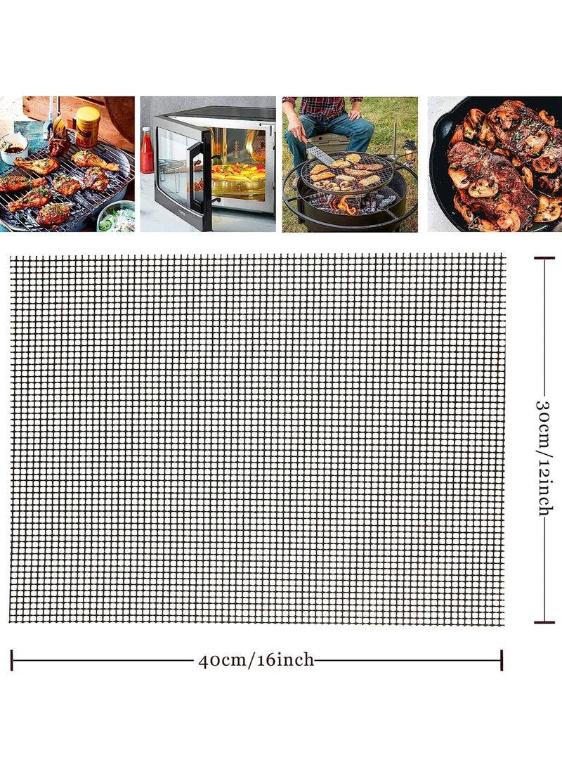 Raxoom 5 PCS BBQ Grill Mesh Mat Set,Non-stick BBQ Grilling Sheet Liners Portable Extreme Heat Resistance Barbecue Rack Pad,Easy To Clean,Reusable Outdoor. - Image 3