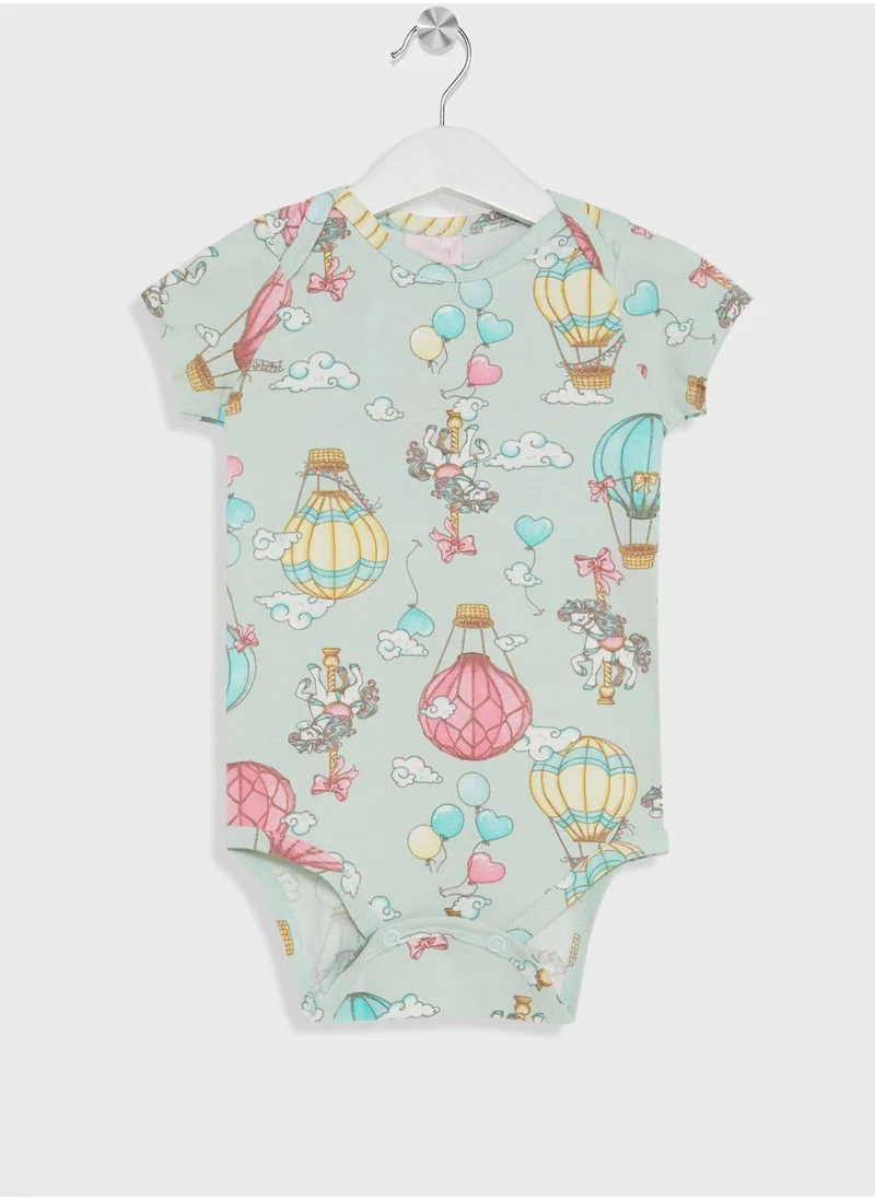 Quimby Infant Printed Half Bodysuit