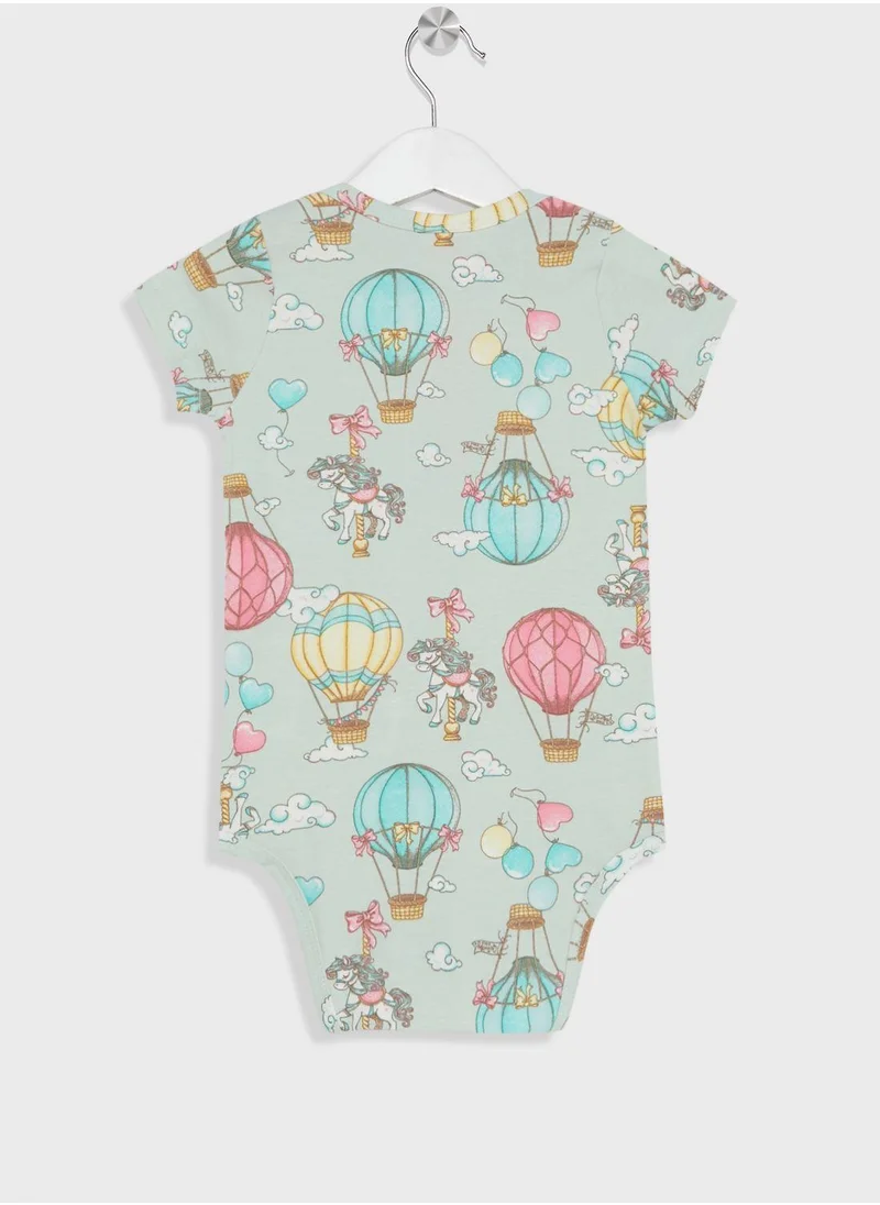 Quimby Infant Printed Half Bodysuit