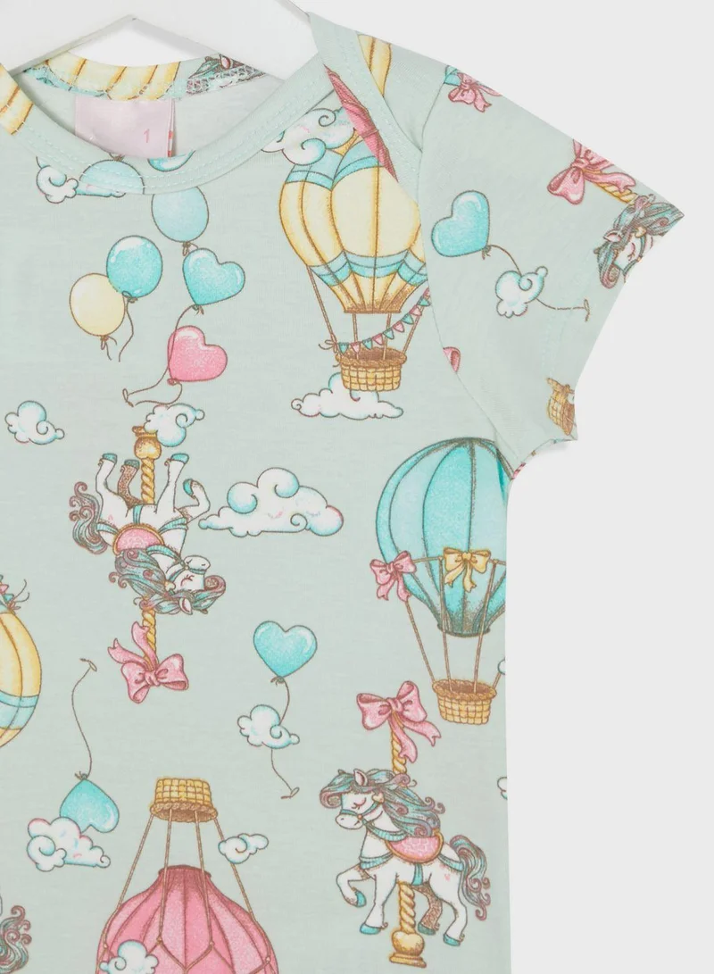 Quimby Infant Printed Half Bodysuit