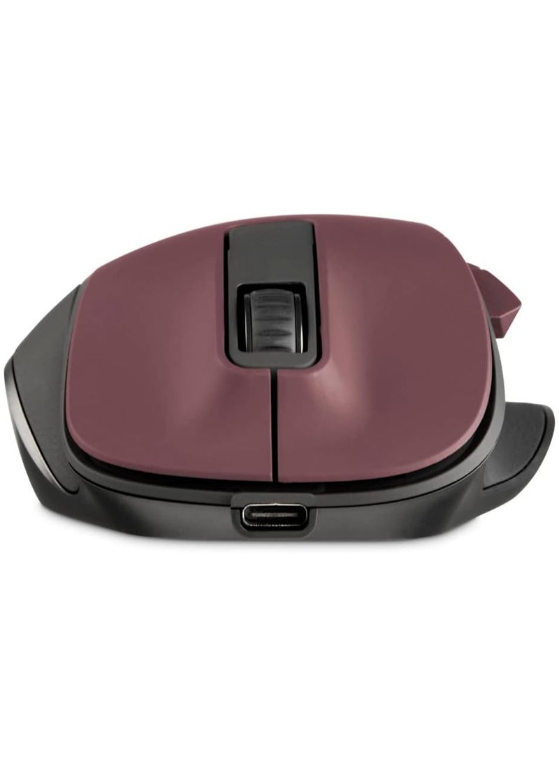 هاما Hama MW-500 Rechargeable Wireless Optical Mouse – 6 Buttons, USB Connectivity, Optical Sensor, Ergonomic Design – Burgundy Red  - Image 3