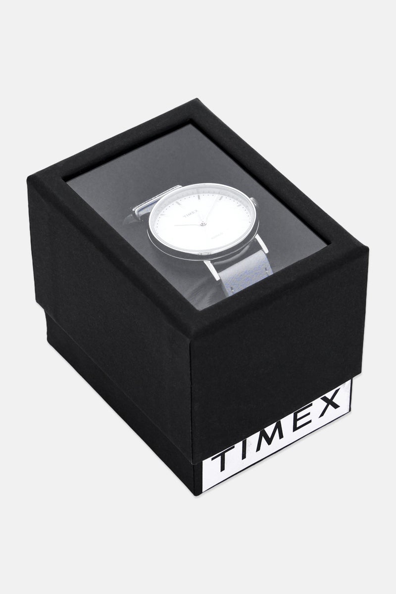 TIMEX Women TW2R70300 Quartz Leather Watch 37 mm, Slate Blue - Image 5