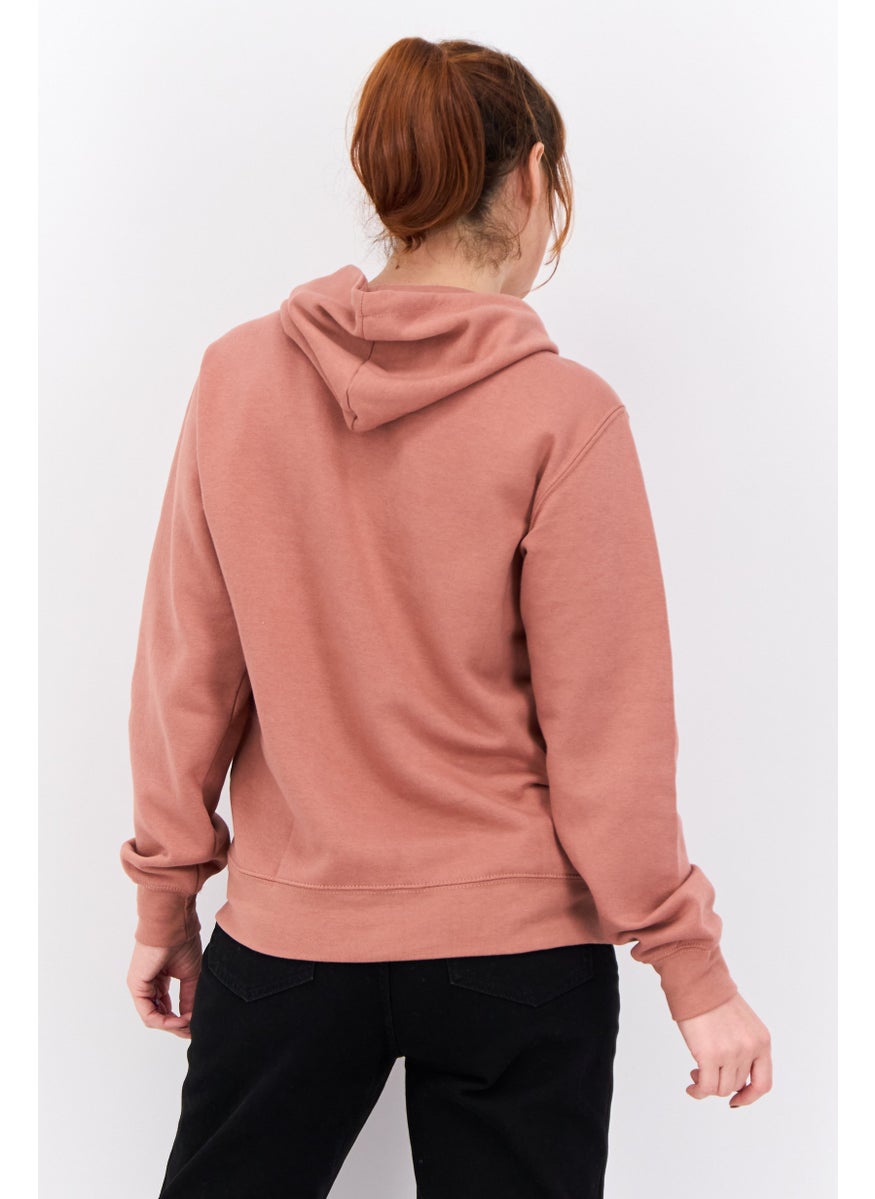 JUICE Women Hooded Plain Sweatshirt,  Dark Pink  - Image 3