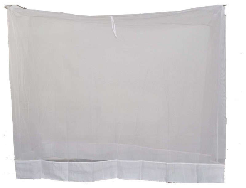 Ans Cotton Mix Mosquito Net for Double Bed 6.5x6.5 Ft, Pure Cotton Border Top & Bottom, Allergy Free, White, Premium Protection for Bedroom - Image 5
