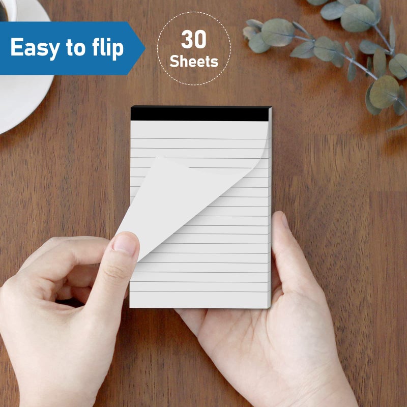 MuiAng 6 Pcs Perforated Note Pads College Ruled - 4" x 6" Inch Writing Notepad for Daily Planning - Perforated Small Notepads with 31 Sheets per Pad - Ruled Papers - Image 3