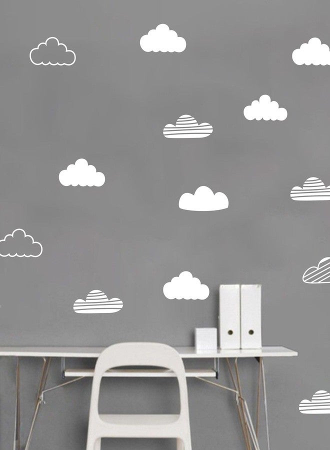 JURUOXIN 24 Pcs/Set Clouds Decal Vinyl Wall Sticker for Kids Room Nursery Decoration Boy Girl Child Bedroom Living Room Art Decor Home House Design Mural YMX57 (White) - Image 5