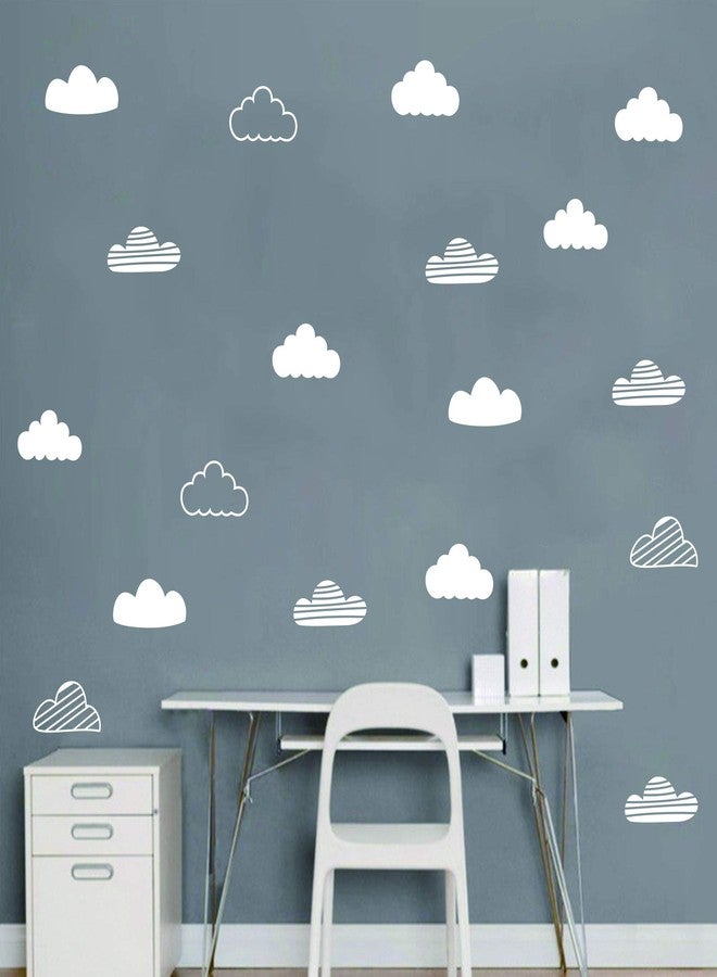 JURUOXIN 24 Pcs/Set Clouds Decal Vinyl Wall Sticker for Kids Room Nursery Decoration Boy Girl Child Bedroom Living Room Art Decor Home House Design Mural YMX57 (White) - Image 1