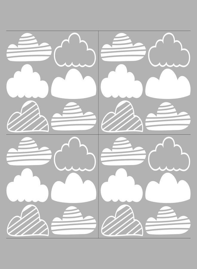 JURUOXIN 24 Pcs/Set Clouds Decal Vinyl Wall Sticker for Kids Room Nursery Decoration Boy Girl Child Bedroom Living Room Art Decor Home House Design Mural YMX57 (White) - Image 3