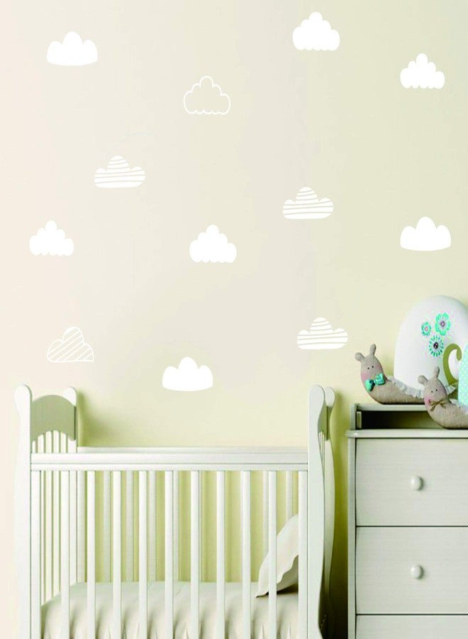 JURUOXIN 24 Pcs/Set Clouds Decal Vinyl Wall Sticker for Kids Room Nursery Decoration Boy Girl Child Bedroom Living Room Art Decor Home House Design Mural YMX57 (White) - Image 4