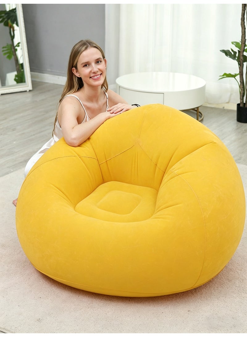 Folding portable inflatable flocking sofa, inflatable bean bag chair, bean bag-free, inflatable recliner, couch, couch, air furniture, inflatable chair. - Image 2