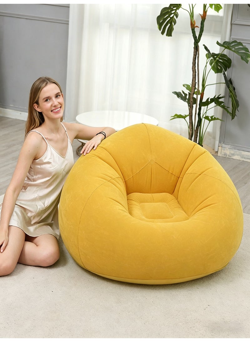 Folding portable inflatable flocking sofa, inflatable bean bag chair, bean bag-free, inflatable recliner, couch, couch, air furniture, inflatable chair. - Image 3