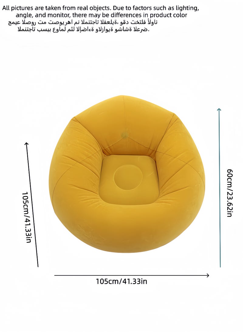 Folding portable inflatable flocking sofa, inflatable bean bag chair, bean bag-free, inflatable recliner, couch, couch, air furniture, inflatable chair. - Image 5