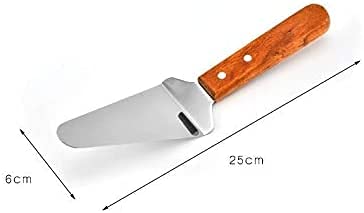 we3 Pie Server Cake Holder Transfer Triangular Spade Spatula for Pizza Cake Baking Wood Wooden Handle Shovel Stainless Steel (Pack of 1) - Image 2
