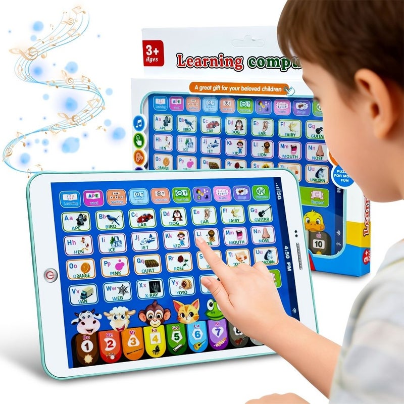 جهاز تعليمي تفاعلي للأطفال باللغة الإنجليزية على شكل لوح أخضر، يساعد في تعلم الحروف والأرقام والكلمات والموسيقى والرياضيات، لعبة إلكترونية لتنمية الطفل، هدية عيد الميلاد وعيد الميلاد - Image 1