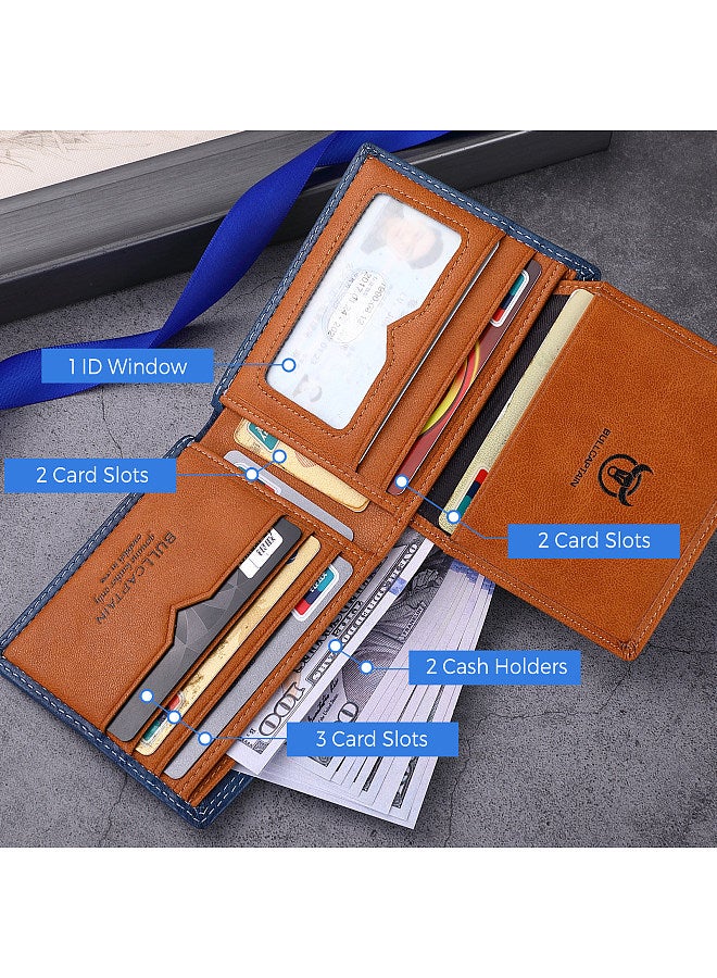 BULLCAPTAIN Men Leather Bifold Wallet with Flip Pocket Card Holder Wallet Purse  - Image 4