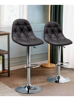 Living SET OF 2 Bar Stools Modern Counter Height Barstools Adjustable  - Image 2