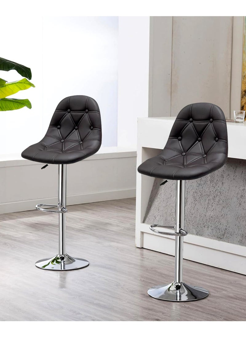 SET OF 2 Bar Stools Modern Counter Height Barstools Adjustable
