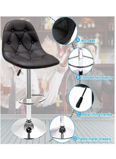 Living SET OF 2 Bar Stools Modern Counter Height Barstools Adjustable  - Image 5