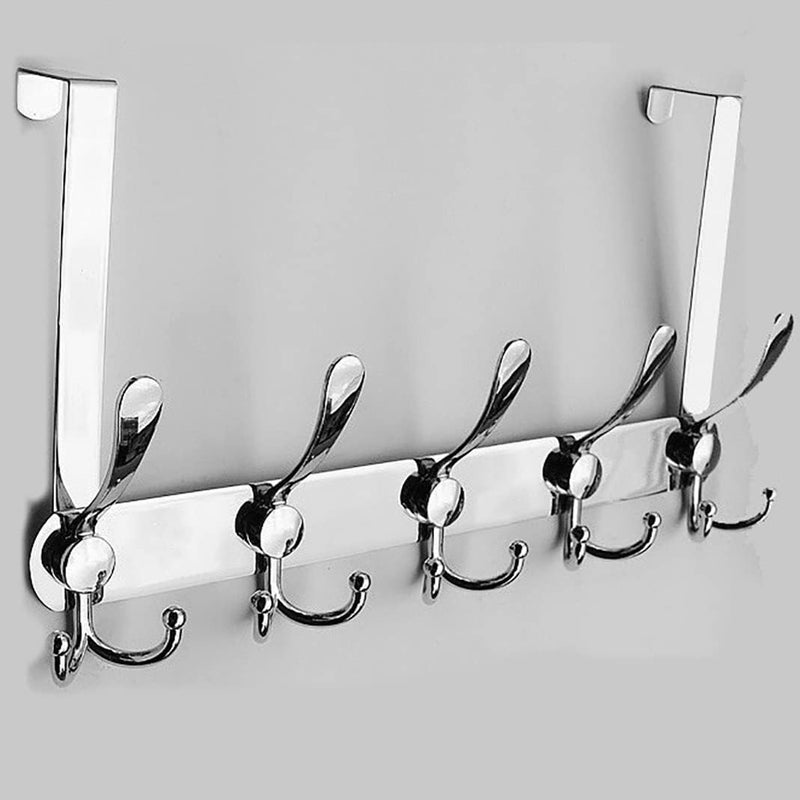 Encozy Over The Door Hooks,Coat Rack for Hanging Clothes Hat Towel (Heavy Duty Silver 1pcs) - Image 1