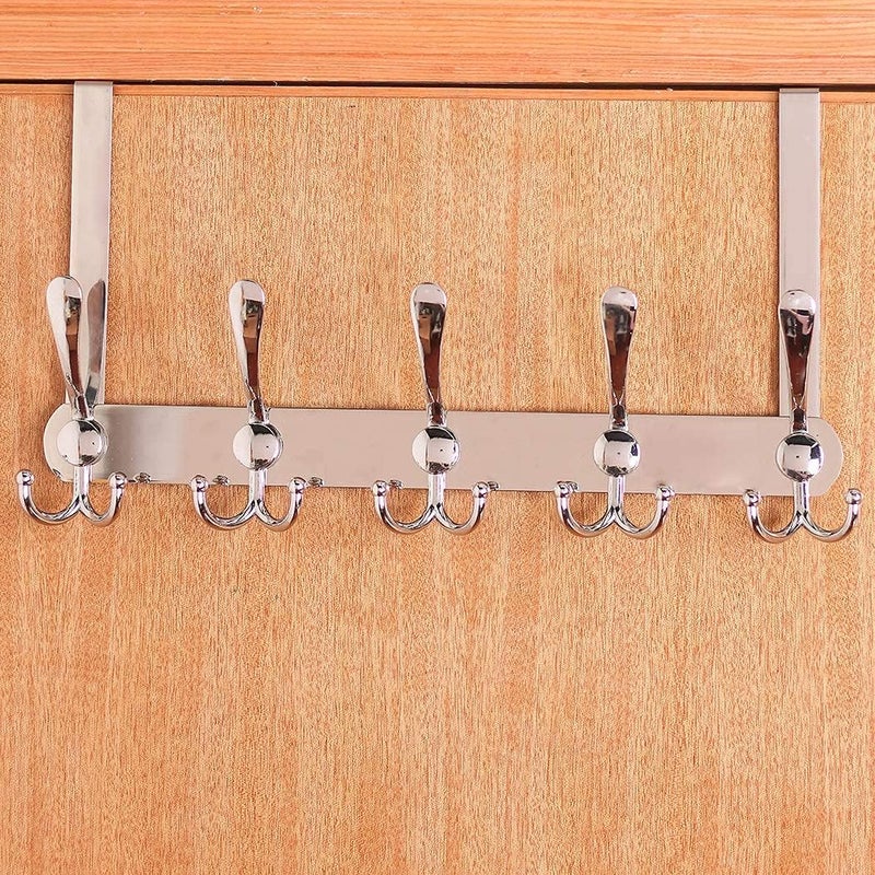 Encozy Over The Door Hooks,Coat Rack for Hanging Clothes Hat Towel (Heavy Duty Silver 1pcs) - Image 4