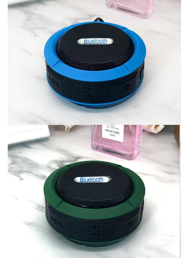 C6 Bluetooth Speaker Waterproof Suction Cup Wireless Three Anti-card Small Stereo Outdoor Portable Hands-free Hanging Buckle Call Speaker - Image 2