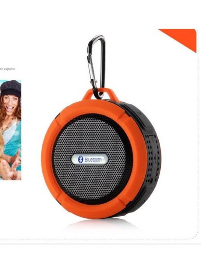 C6 Bluetooth Speaker Waterproof Suction Cup Wireless Three Anti-card Small Stereo Outdoor Portable Hands-free Hanging Buckle Call Speaker - Image 1