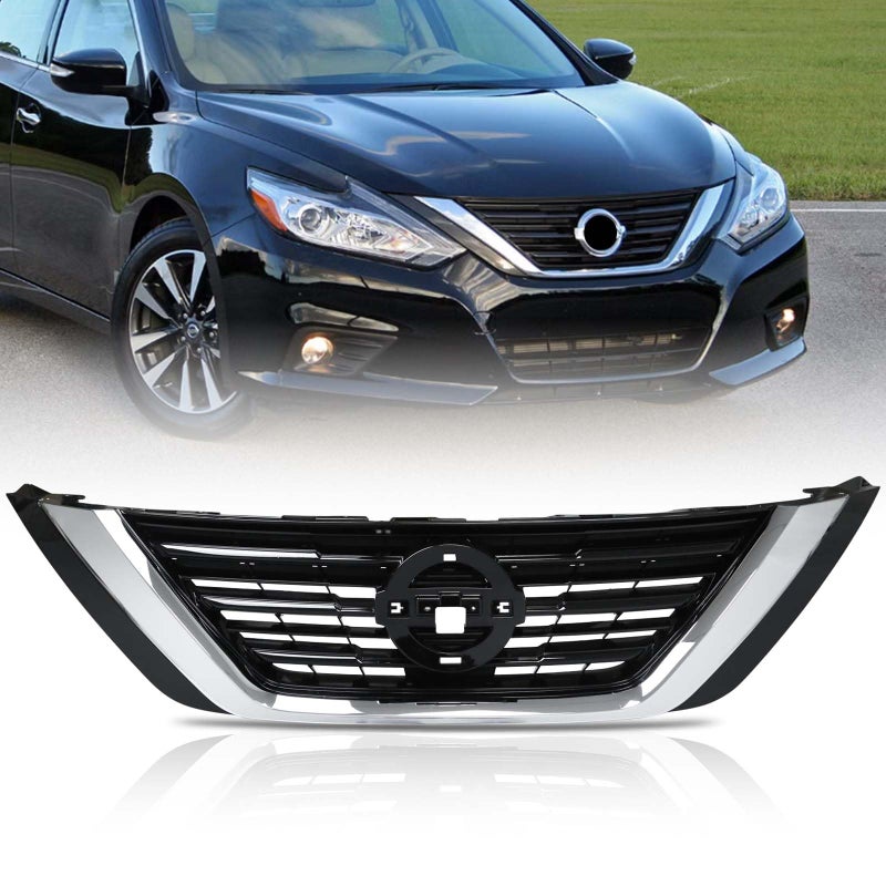 Kspeed Front Bumper Black Air Intake Grille Replacement Shroud Front Air Intake Grill Replacement Kit Compatible with 2016 2017 2018 Nissan Altima Sedan