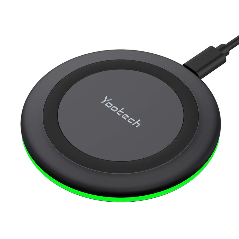 Yootech Wireless Charger,10W Max Wireless Charging Pad Compatible with iPhone 17/17 Pro/17 Pro Max/Air/16/15/14/13/SE 2022/12/11,Samsung Galaxy S25/S24/S23,for AirPods Pro 3(No AC Adapter) - Image 1
