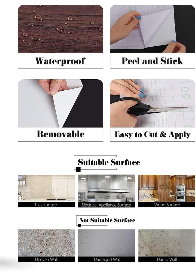 WISDOM Self Adhesive Vinyl Wood Grain Wallpaper for Furniture Vinyl Stickers Wooden Door Desktop Wall Papers Kitchen-Cupboard/Shelf Liner Sheet (12 x 72 Inch,Grain 01, Brown - Image 4