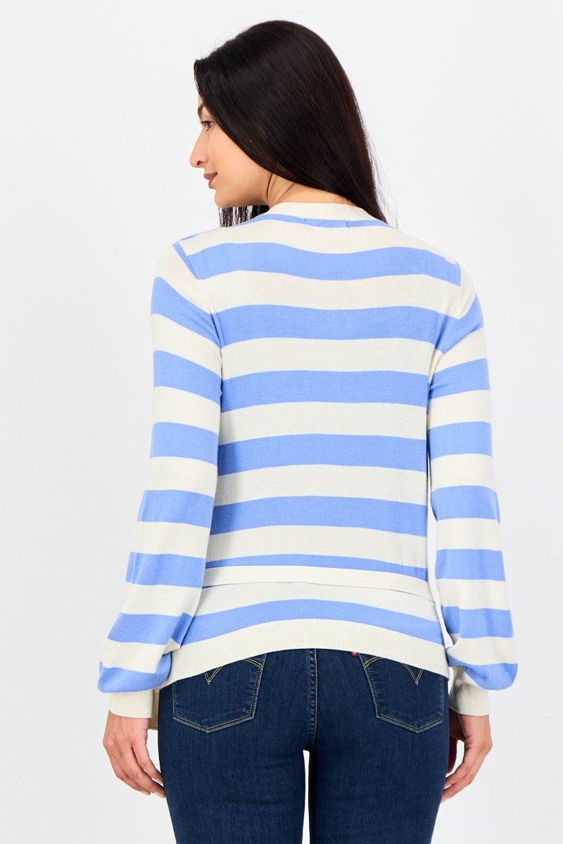 French Connection كارديغان نسائي بفتحة عنق مقسومة بخطوط متعددة الألوان - Image 3